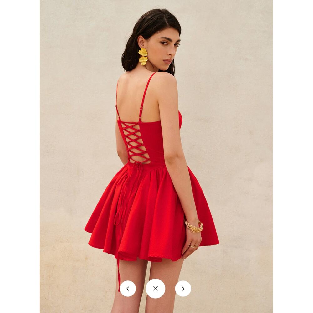 NWT Commense  Lace-Up Back Cami Dress Sz M - Picture 4 of 6